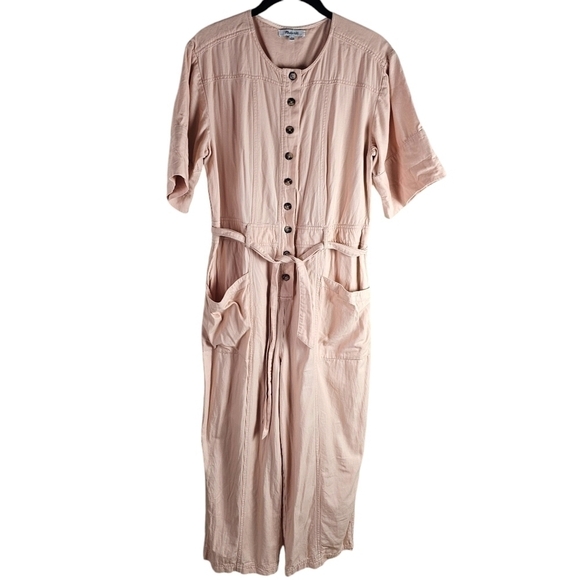 Madewell Topstitch Coverall Jumpsuit Bashfull Blush in 6 - Picture 2 of 10
